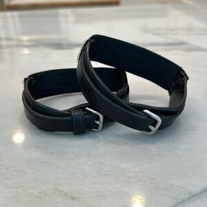 Equestrian garters. Leather with Velcro closure. Great condition